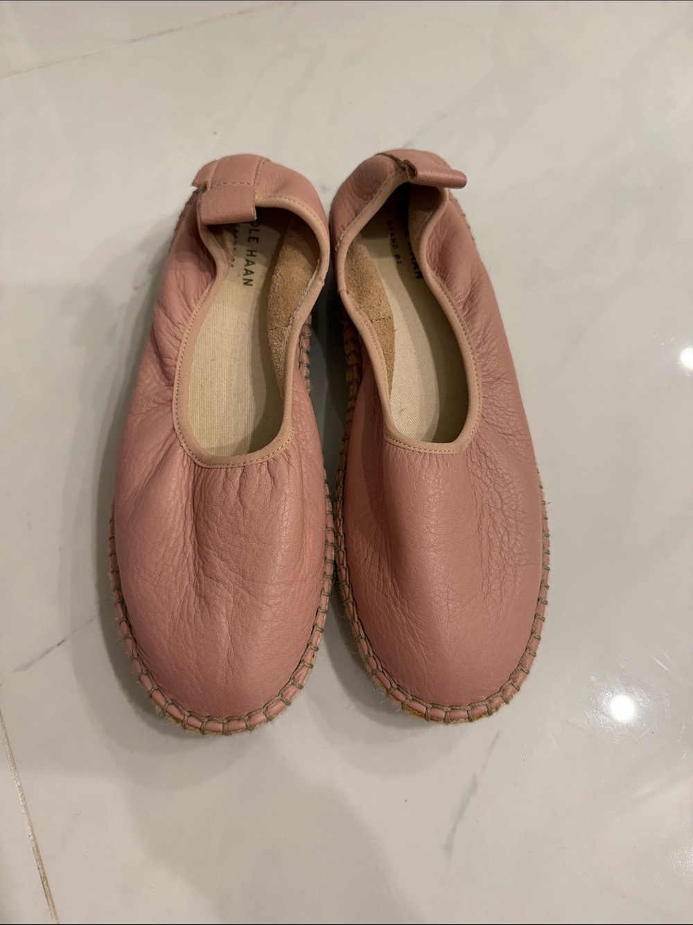 Cole Haan Dusty Pink Leather Slip-On Ballet Flats